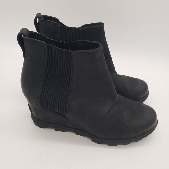 Sorel Joan of Arctic Wedge II Chelsea Boot Black Wedges Sorels Booties Womens 9 - Picture 5 of 9